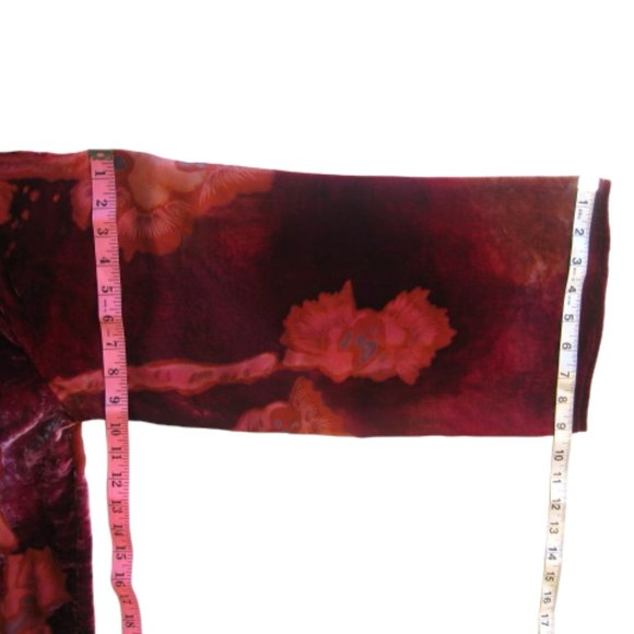 Burn Out Velvet Pullover Top Burgundy Deep Mauve Pink Long Sleeve Womens 16 - Picture 8 of 11